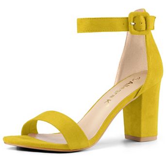 Women's Open Toe High Chunky Heel Buckle Ankle Strap Sandals