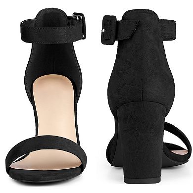 Ankle Strap Open Toe Chunky High Heels Sandals for Women