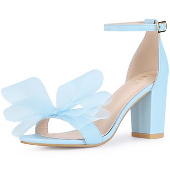Bow Tie Ankle Strap Chunky High Heels Sandals for Women