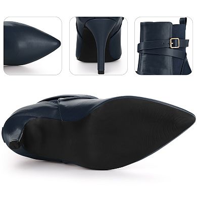 Chelsea Boots Pointy Toe Stiletto High Heel Ankle Boot for Women