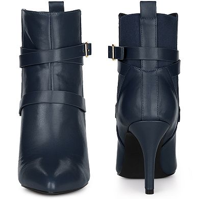 Chelsea Boots Pointy Toe Stiletto High Heel Ankle Boot for Women