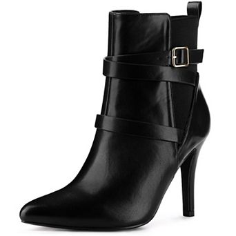 Chelsea Boots Pointy Toe Stiletto High Heel Ankle Boot for Women