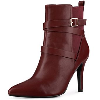 Chelsea Boots Pointy Toe Stiletto High Heel Ankle Boot for Women