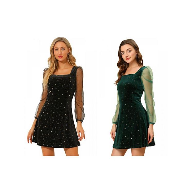 green emerald velvet dress Velvet Long Sleeve Corset Mini Dress in Emerald Green - 4 main image 1