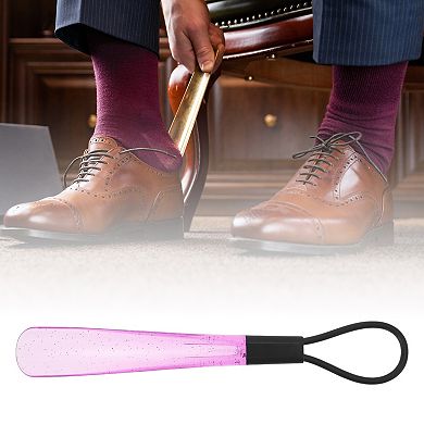 Clear Style Hangable Shoe Horn for Shoe 11.61"x1.5" 1 Pc