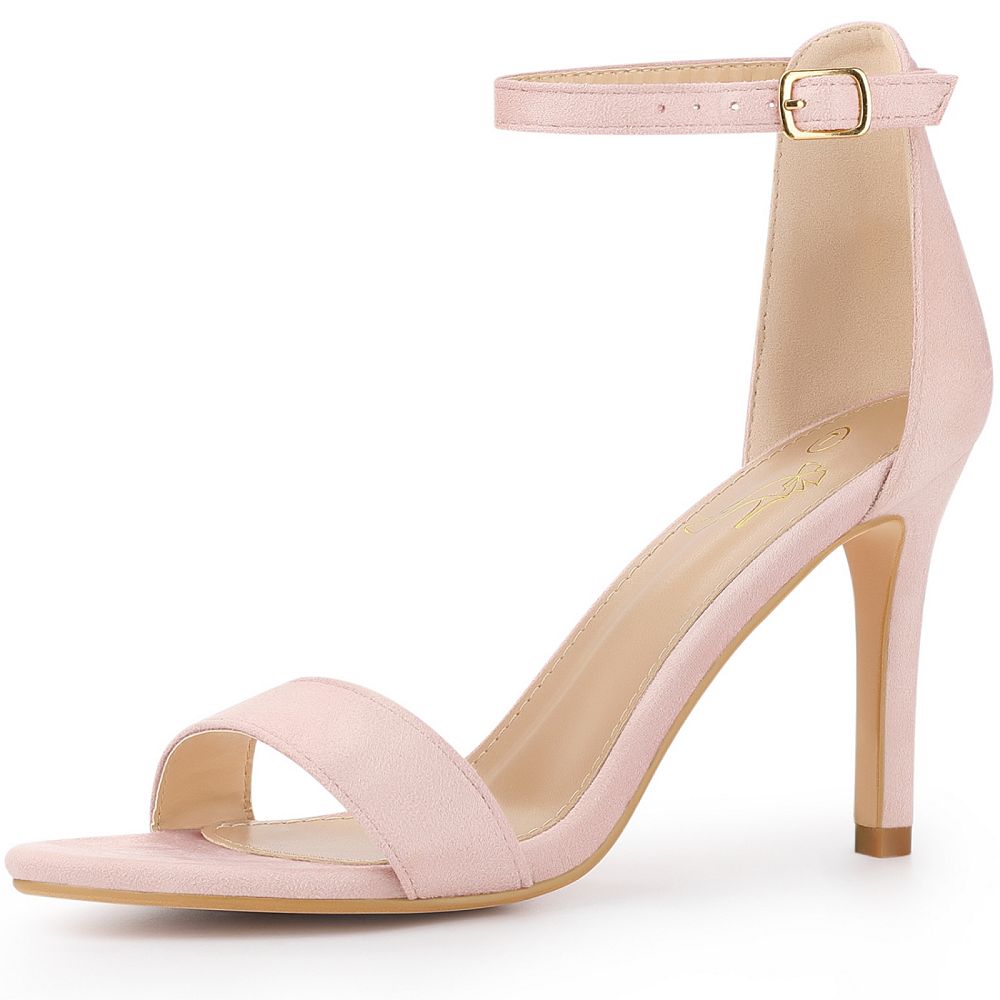 Open Toe Stiletto Heels with Ankle Strap main image 1