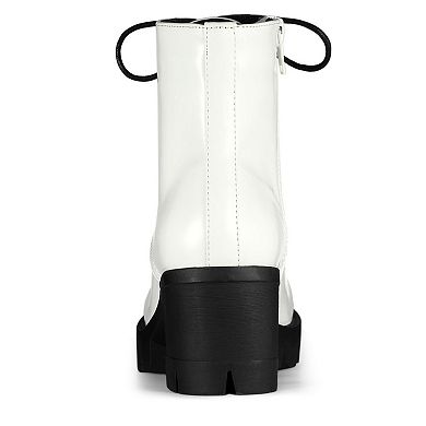 Women's Platform Chunky Heel Combat Boots
