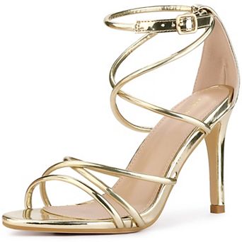 Crisscross Strappy Open Toe Stiletto Heel Sandals for Women