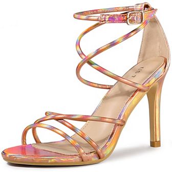 Crisscross Strappy Open Toe Stiletto Heel Sandals for Women