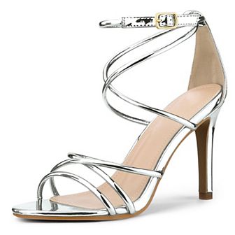 Crisscross Strappy Open Toe Stiletto Heel Sandals for Women