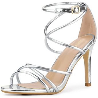 Crisscross Strappy Open Toe Stiletto Heel Sandals for Women