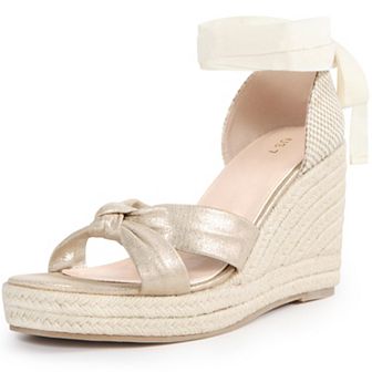 Espadrilles Platform Ankle Strap Wedges Heel Lace Up Sandals for Women