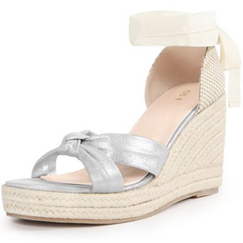 Espadrilles Platform Ankle Strap Wedges Heel Lace Up Sandals for Women