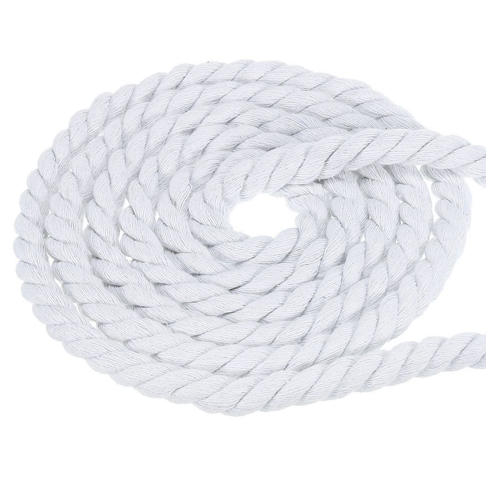 1/2 Inch x 66 Feet Natural Twisted Cotton Rope, 3 Strand Soft Craft ...