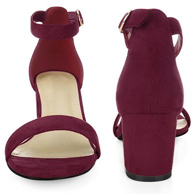 Ankle Strap Open Toe Block Heels Sandals for Women