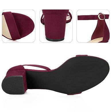 Ankle Strap Open Toe Block Heels Sandals for Women