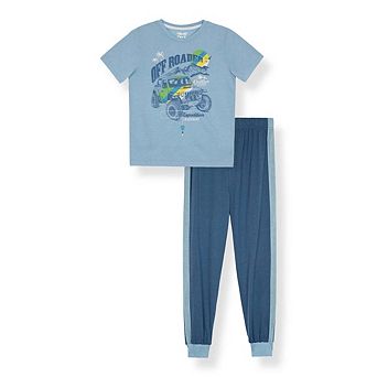 Sleep On It Boys 2 pc Short-Sleeve Jersey Pajama Top and Pajama Pants Set
