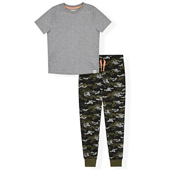 Sleep On It Boys 2 pc Short-Sleeve Jersey Pajama Top and Pajama Pants Set