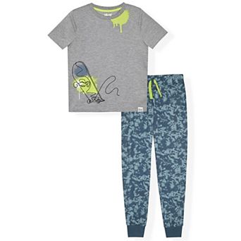 Sleep On It Boys 2 pc Short-Sleeve Jersey Pajama Top and Pajama Bottoms Pants Set