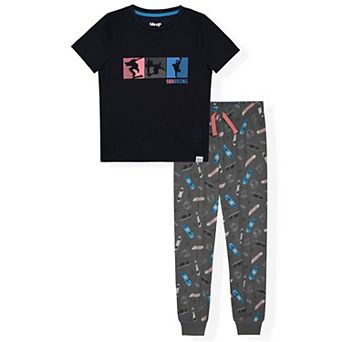 Sleep On It Boys 2 pc Short-Sleeve Jersey Pajama Top and Pajama Pants Set
