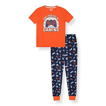 Sleep On It Boys 2 pc Short-Sleeve Jersey Pajama Top and Pajama Pants Set