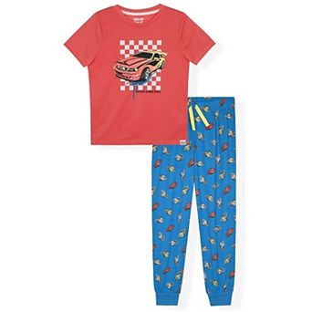 Sleep On It Boys 2 pc Short-Sleeve Jersey Pajama Top and Pajama Pants Set