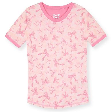 Sleep On It Girls 2-Piece Super Soft Jersey Snug-Fit Pajama Top and Pajama Pant Set