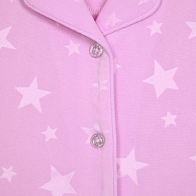 Sleep On It Girls 2-Pc Short-Sleeve Button Down Coat Pajama Top and Pajama Shorts Set w Scrunchie