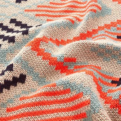 Unikome Boho Knit Throw Blanket 50x60 - Soft Lightweight Vintage Throw Blanket for Sofa Couch Bed