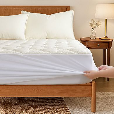 Unikome 100% Organic Cotton Waterproof Mattress Pad - Up to 15 inches deep