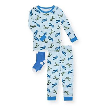 Sleep On It Infant&amp;Toddler Boys 2 pc Soft JerseySnug-Fit Pajama Top and Pajama Pants Set w Socks