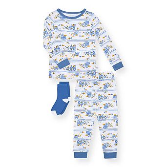 Sleep On It Infant&amp;Toddler Boys 2 pc Soft JerseySnug-Fit Pajama Top and Pajama Pants Set w Socks