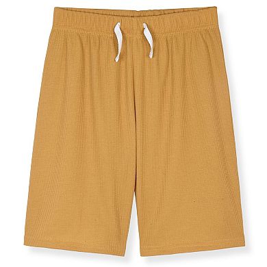 Sleep On It Boys 2-Piece Textured Jersey Short-Sleeve Jersey Pajama Top and Pajama Pants Set
