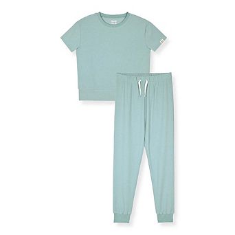 Sleep On It Boys 2 pc Textured Jersey Short-Sleeve Jersey Pajama Top and Pajama Pants Set