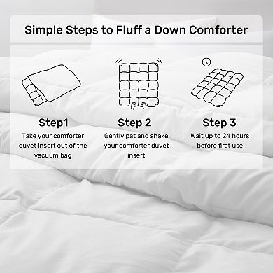 Unikome All Season Comforter Duvet Insert - Natural Down Fiber Comforters with 8 Corner Tabs