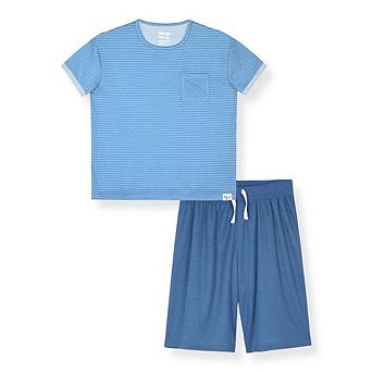 Sleep On It Boys 2 pc Pajamas - Short-Sleeve Jersey Tee and Waffle Thermal Shorts
