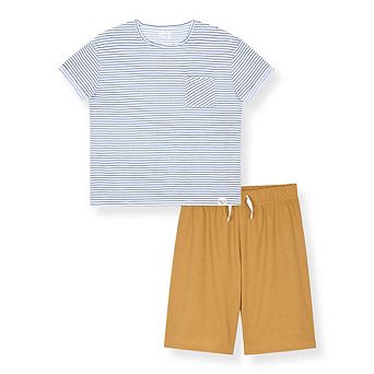 Sleep On It Boys 2 pc Pajamas - Short-Sleeve Jersey Tee and Waffle Thermal Shorts