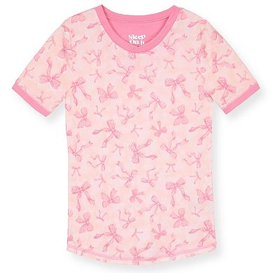 Sleep On It Girls 2-Piece Super Soft Jersey Snug-Fit Pajama Top and Pajama Pant Set