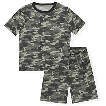 Sleep On It Boys 2 pc Short-Sleeve Thermal Pajama Top and Pajama Shorts Sleep Set