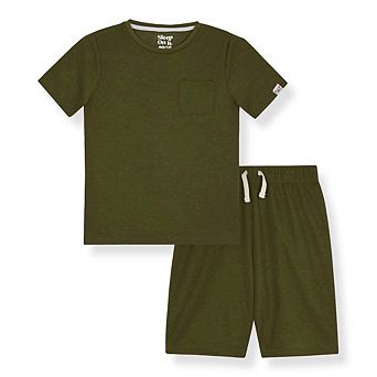 Sleep On It Boys 2 pc Short-Sleeve Thermal Pajama Top and Pajama Shorts Sleep Set