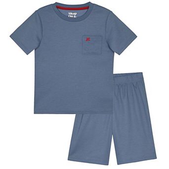 Sleep On It Boys 2 pc Short-Sleeve Thermal Pajama Top and Pajama Shorts Sleep Set