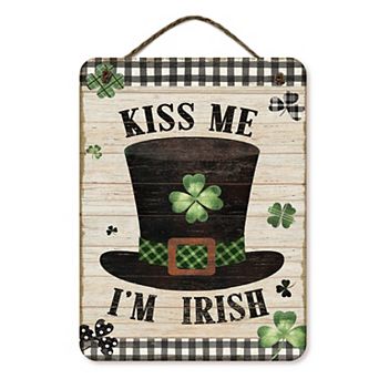 COURTSIDE MARKET Kiss Me I'm Irish Hanging Sign