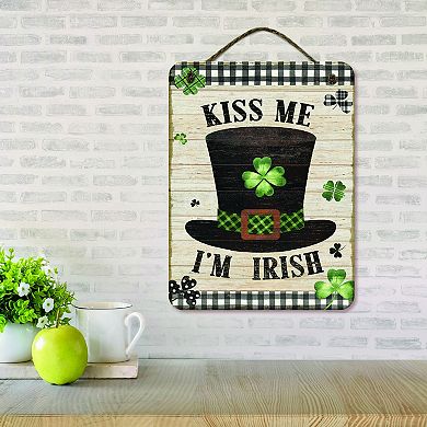 COURTSIDE MARKET Kiss Me I'm Irish Hanging Sign