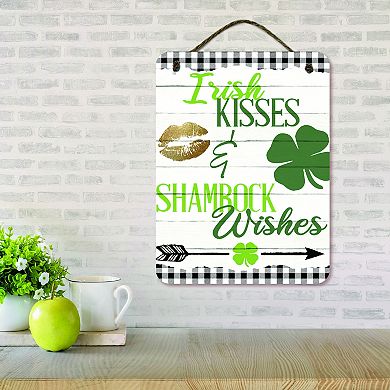 COURTSIDE MARKET Shamrock Wishes Hanging Sign