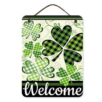 COURTSIDE MARKET Welcome Clovers Hanging Sign
