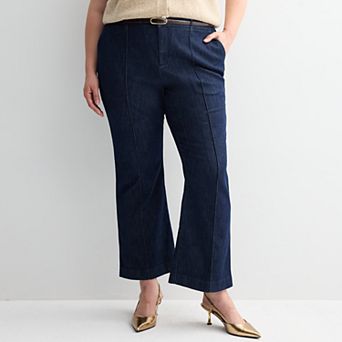 Plus Size Nine West Pintuck Bootcut Denim Trousers
