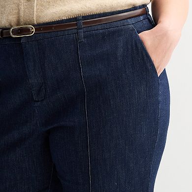 Plus Size Nine West Pintuck Bootcut Denim Trousers