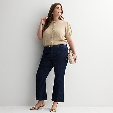 Plus Size Nine West Pintuck Bootcut Denim Trousers