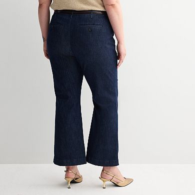 Plus Size Nine West Pintuck Bootcut Denim Trousers