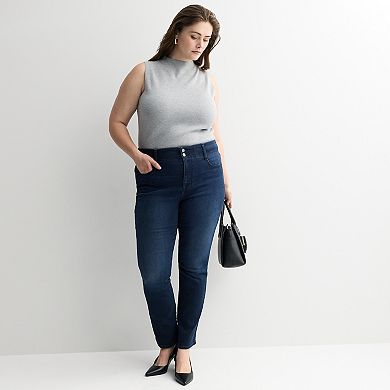 Plus Size Nine West High Rise Tummy Control Denim Bootcut Jeans
